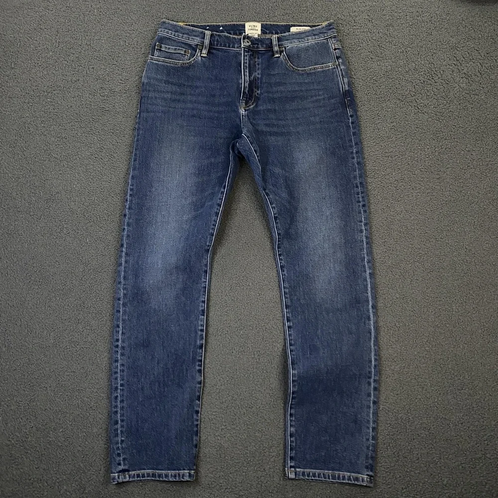 Flint And Tinder Jeans Mens 32x30 Slim Fit Tapered Stretch Denim Medium Wash
